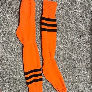 Orange and Black Striped Men's Socks